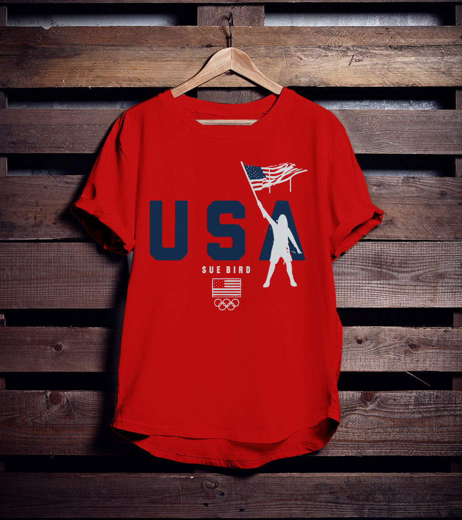 USA Sue Bird Flag Bearer Olympic T-Shirt