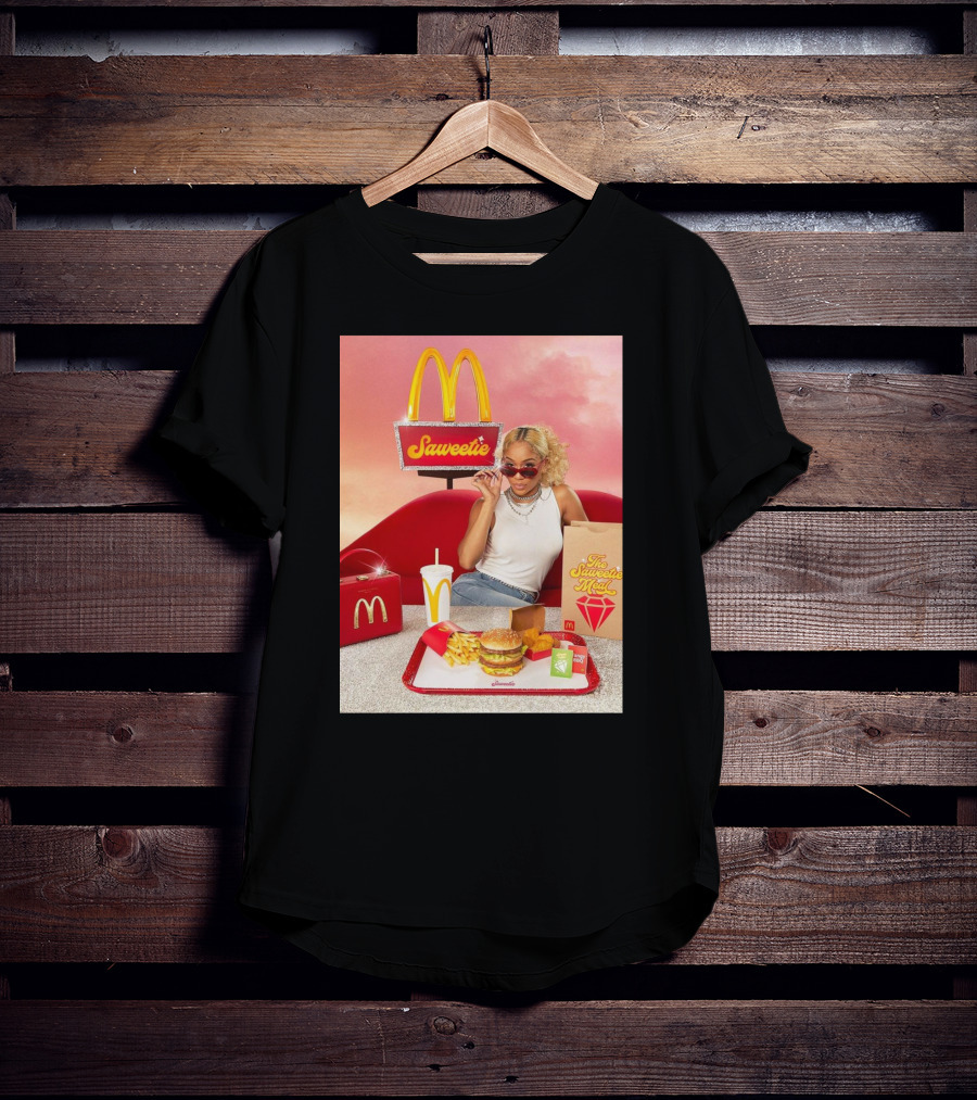 Saweetie Meal McDonald's Promo Featuring Iconic Branding And Menu Items T-Shirt