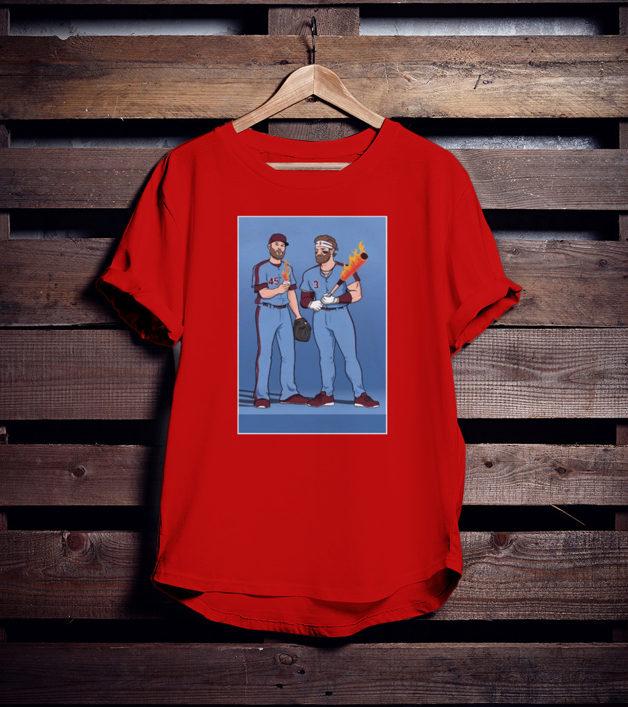 Bryce And Zack Flaming Baseball Bat T-Shirt