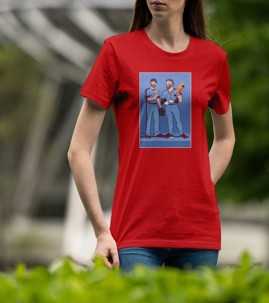 Bryce And Zack Flaming Baseball Bat T-Shirt