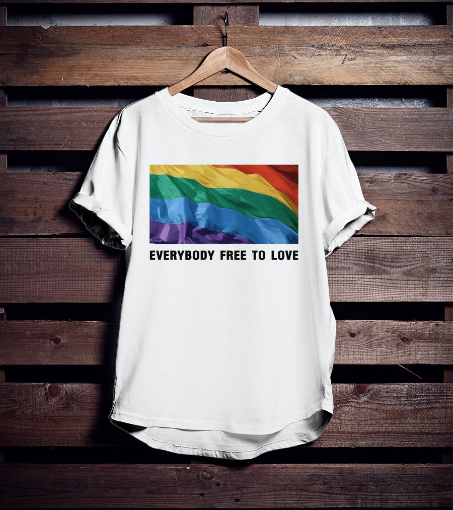 Everybody Free To Love Pride Rainbow Flag T-Shirt