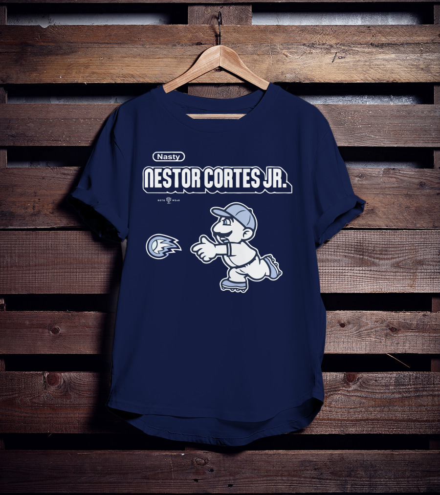 Nasty Nestor Cortes Jr. Cartoon Baseball New York Roto Wear T-Shirt