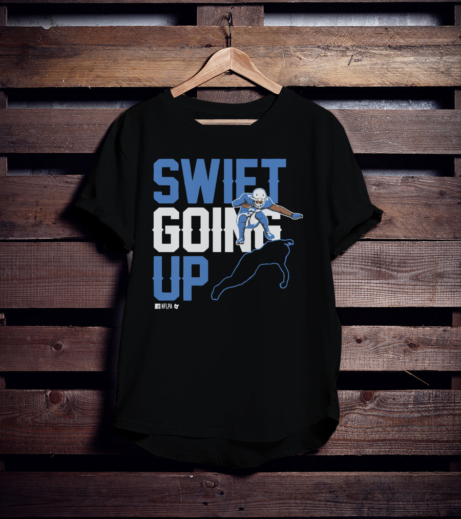 D'Andre Swift Going Up NFLPA Football Player Action T-Shirt