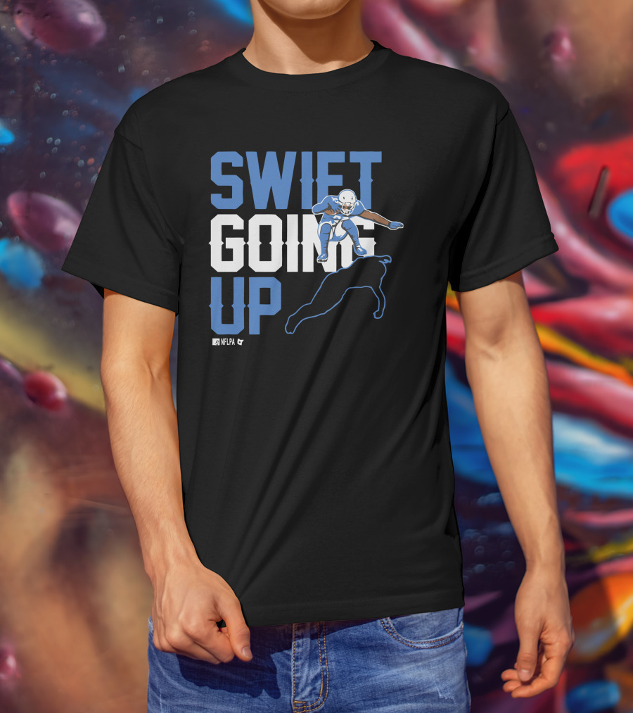 D'Andre Swift Going Up NFLPA Football Player Action T-Shirt