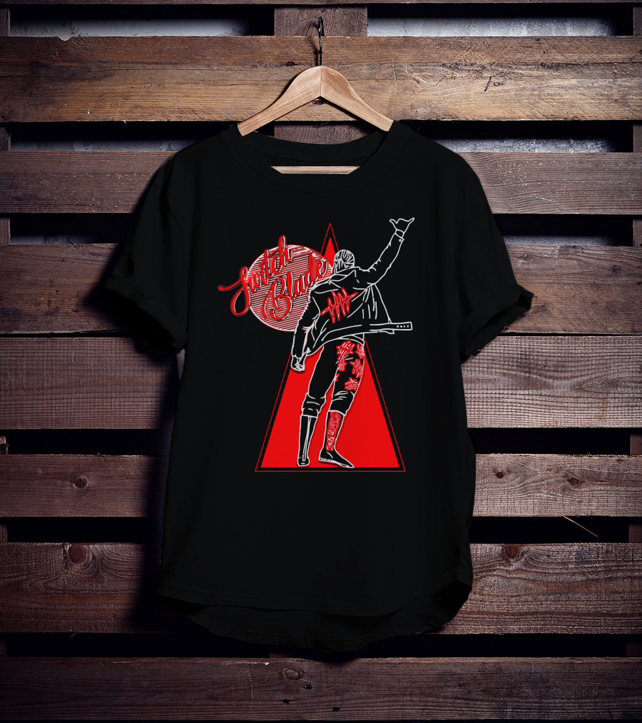 Switchblade Jay White Triangle Back Pose T-Shirt