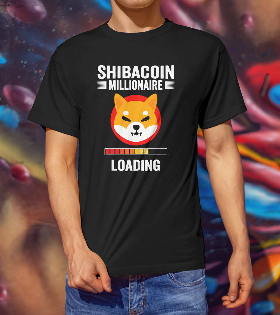 Shibacoin Millionaire Loading Iconic Doge Face T-Shirt