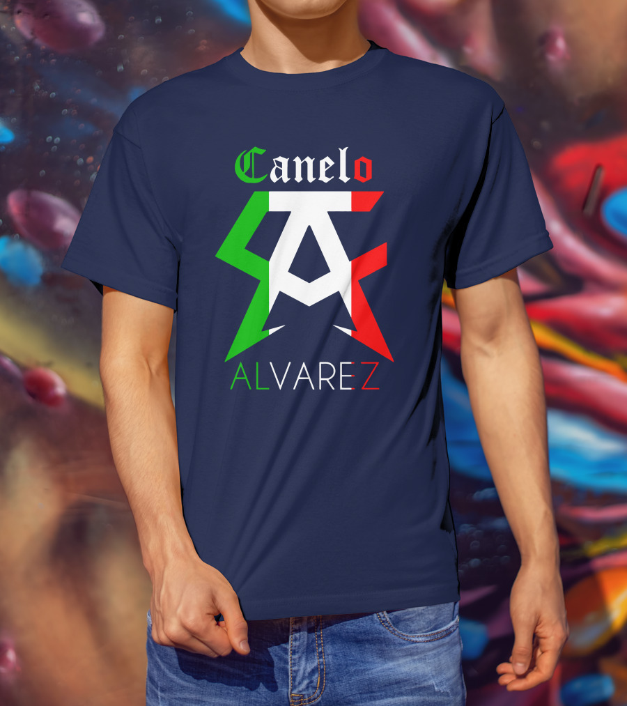 Canelo Alvarez Logo Mexican Flag Colors CA Initials T-Shirt