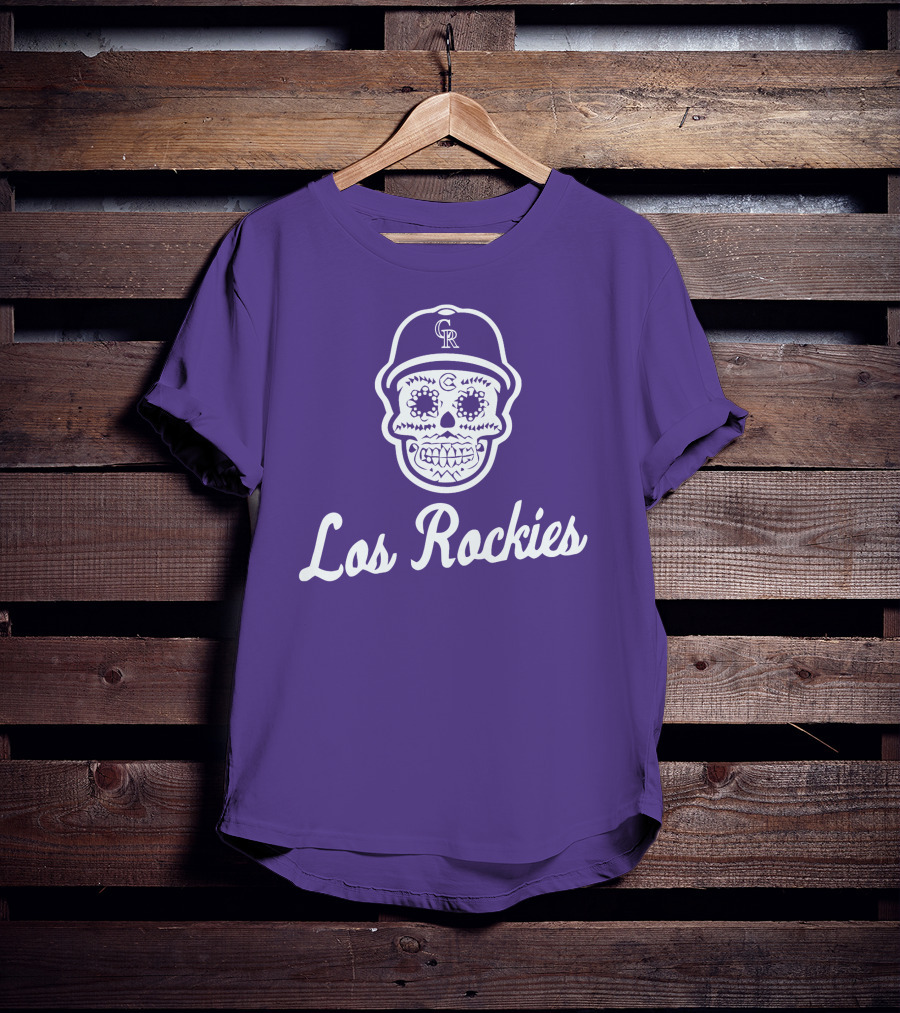 Los Rockies Calavera Sugar Skull Baseball Hat T-Shirt