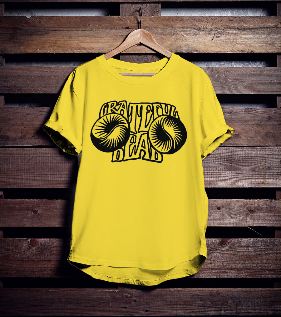Grateful Dead Psychedelic Sunburst Yellow Background T-Shirt