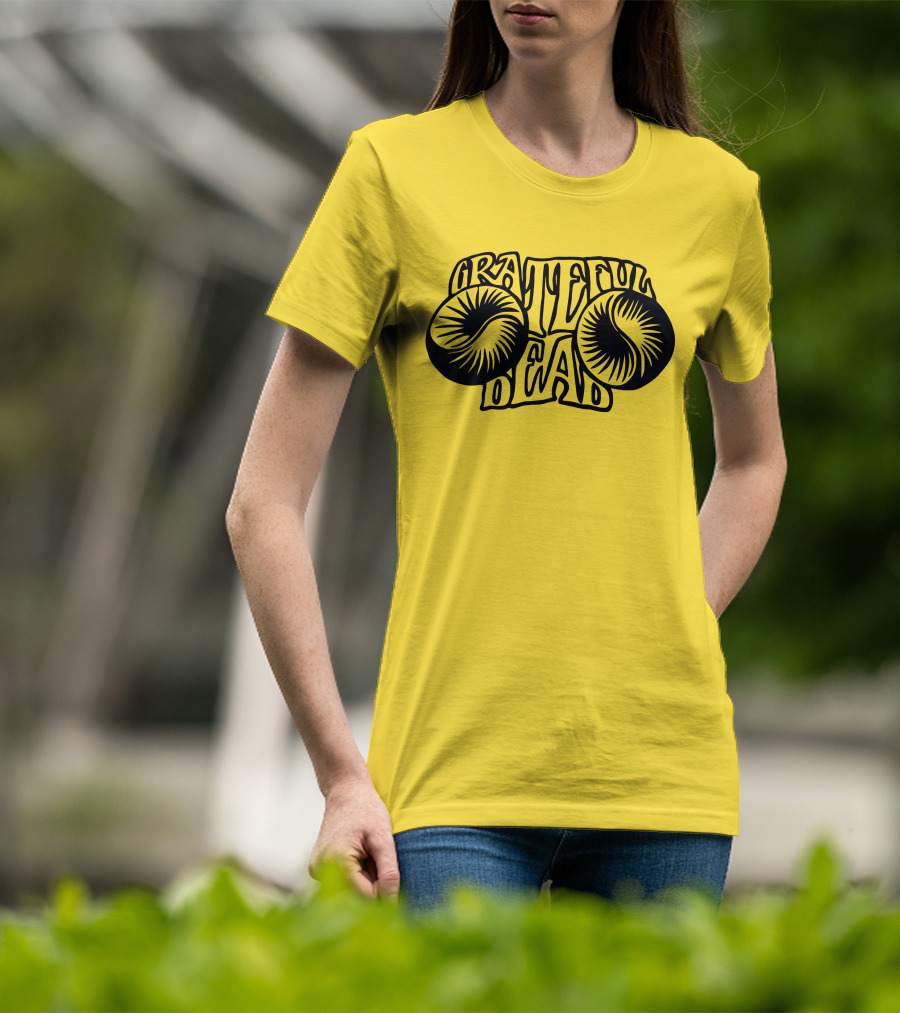 Grateful Dead Psychedelic Sunburst Yellow Background T-Shirt