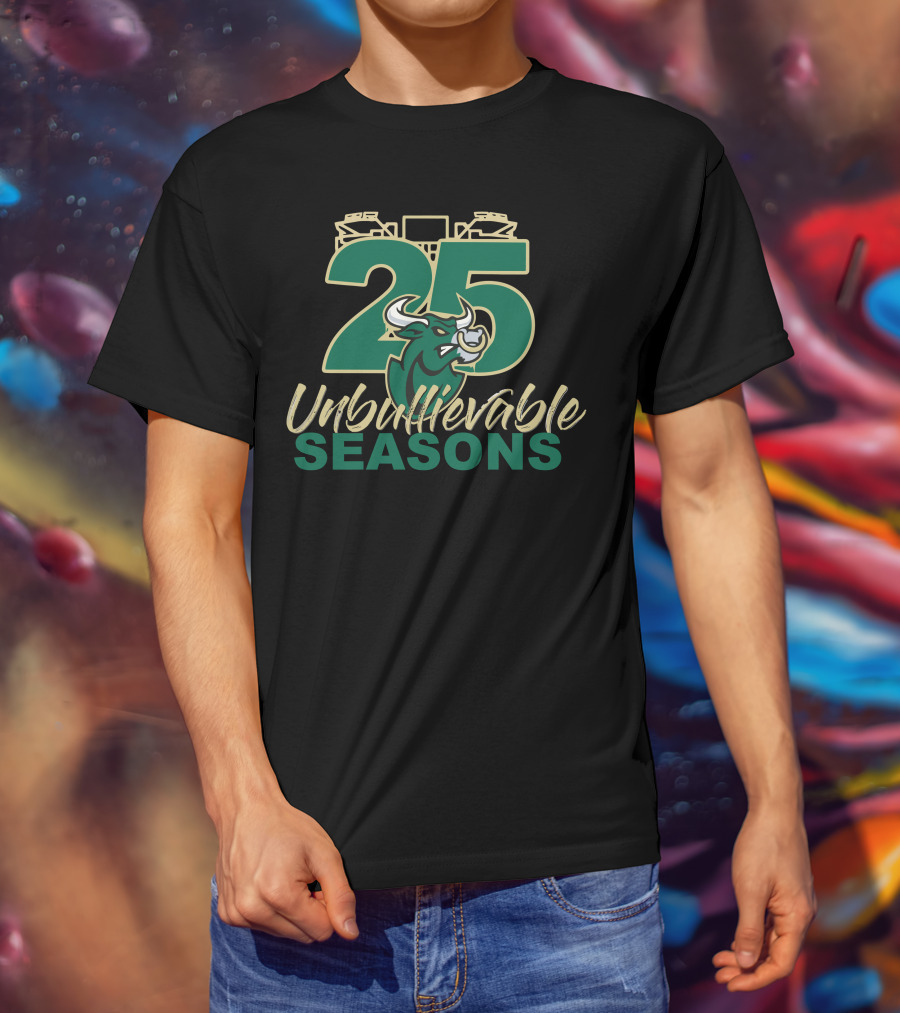 25 Unbullievable Seasons Bulls Stadium T-Shirt