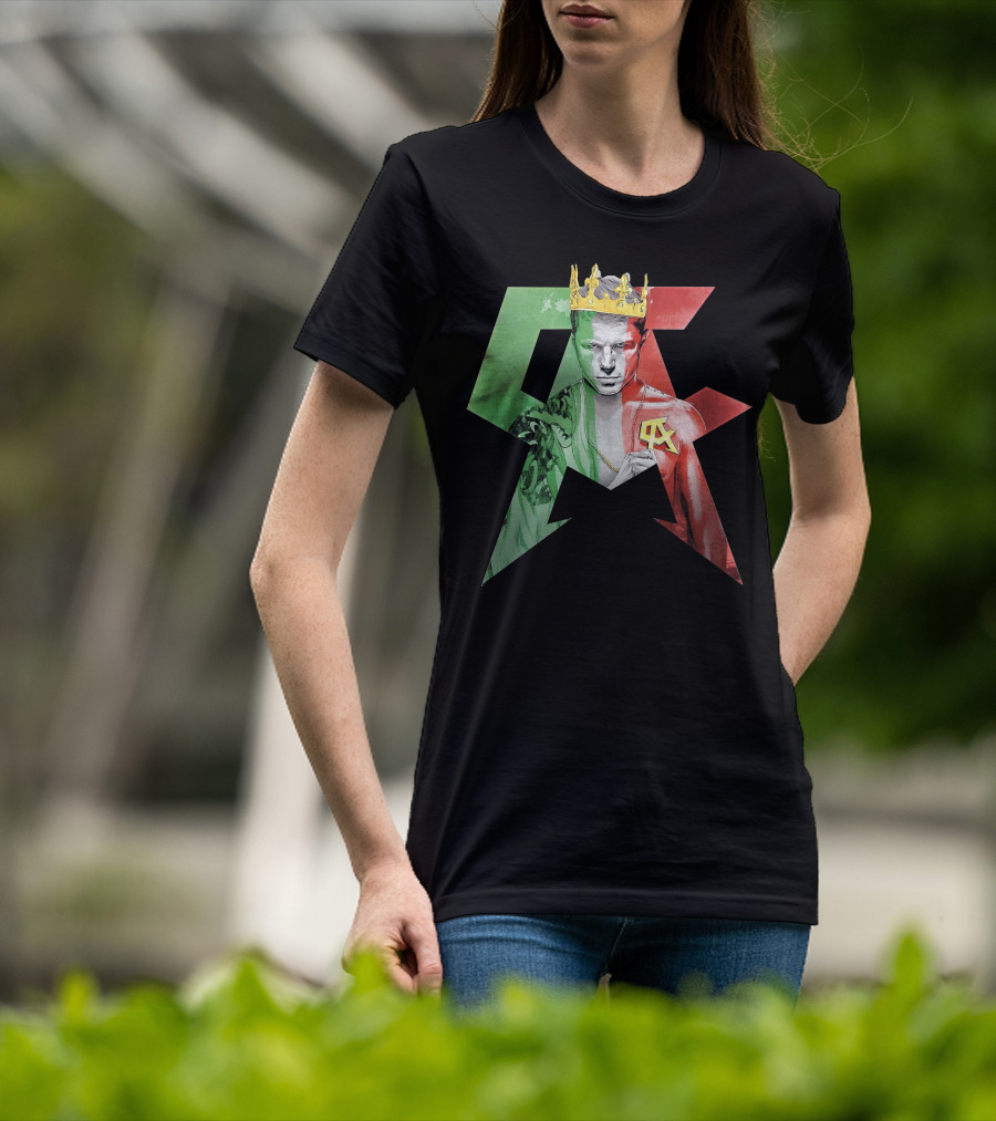 Canelo Champion King In Mexican Flag Colors With Crown And CA T-Shirt