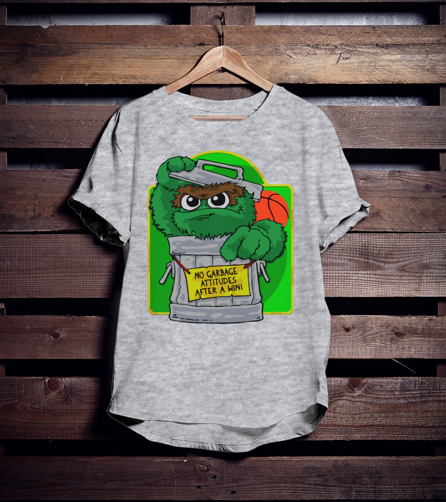 No Garbage Attitudes After A Win Eric Musselman Inspired Furry Trash Can Creature T-Shirt