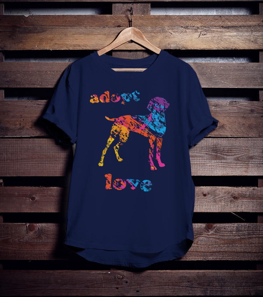 Adopt Love Rescue Dog Colorful T-Shirt