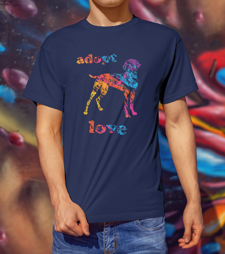 Adopt Love Rescue Dog Colorful T-Shirt