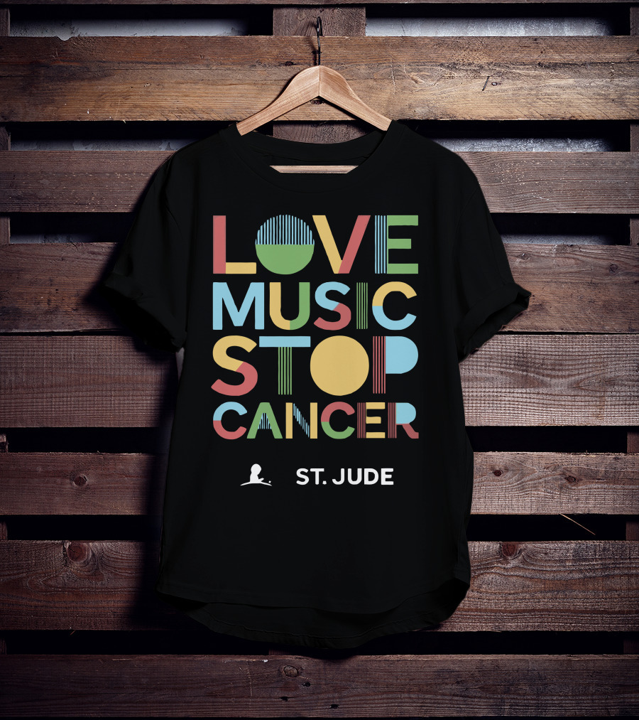 Love Music Stop Cancer St. Jude T-Shirt