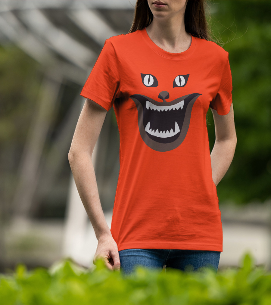 Hausu Cat Face Illustration Iconic Japanese Horror Movie Image T-Shirt