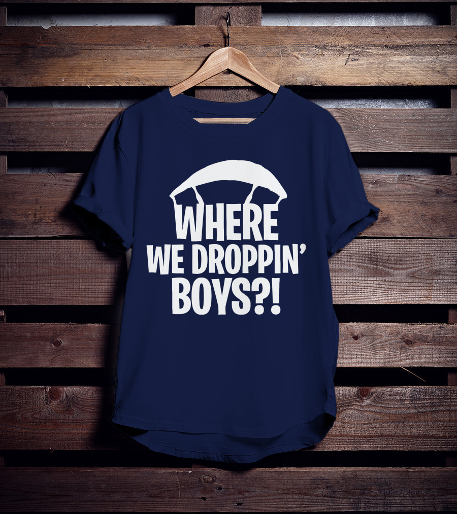 Go All Out Adult Where We Droppin' Boys Parachute T-Shirt