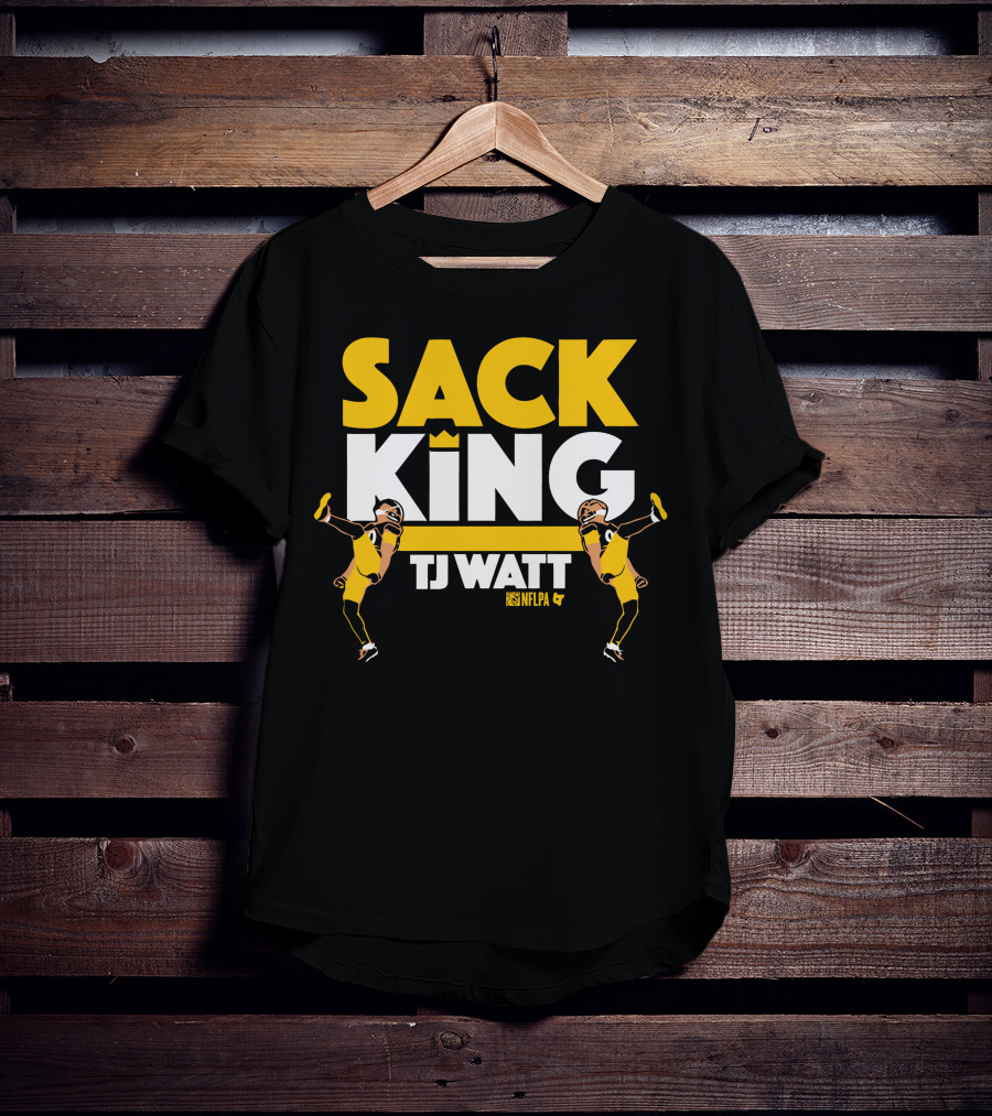 Sack King TJ Watt NFLPA Black And Gold T-Shirt