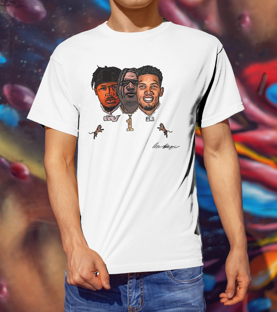 Joe Burrow Tres Amigos GV 1 AB Tiger Faces T-Shirt
