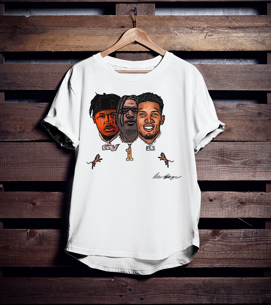 Joe Burrow Ja'Marr Chase Tee Higgins Tyler Boyd Bengals Football Faces And Chains T-Shirt