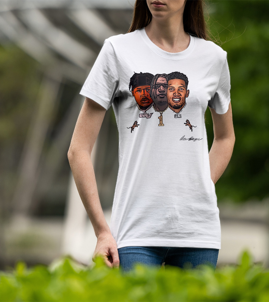 Joe Burrow Ja'Marr Chase Tee Higgins Tyler Boyd Bengals Football Faces And Chains T-Shirt