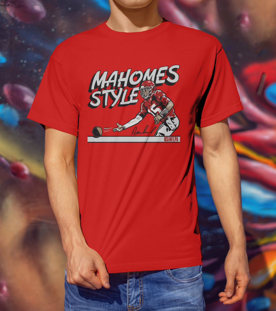 MAHOMES STYLE NFLPA Football Quarterback Signature T-Shirt