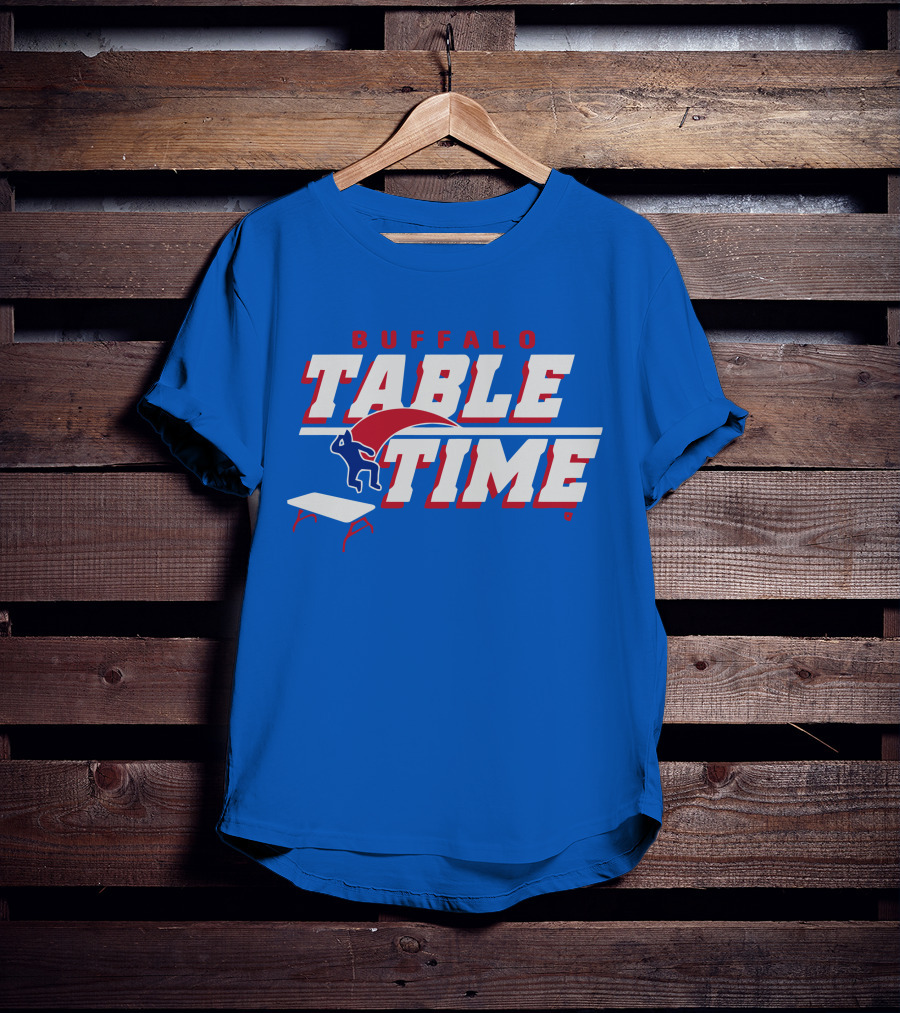 Buffalo Bills Table Time Jumping Through Folding Table T-Shirt