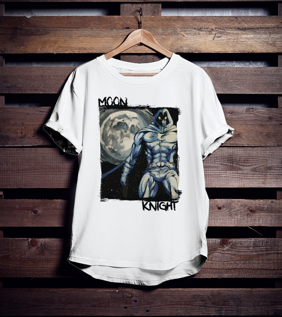 Moon Knight Marc Spector Hero With Full Moon Background T-Shirt