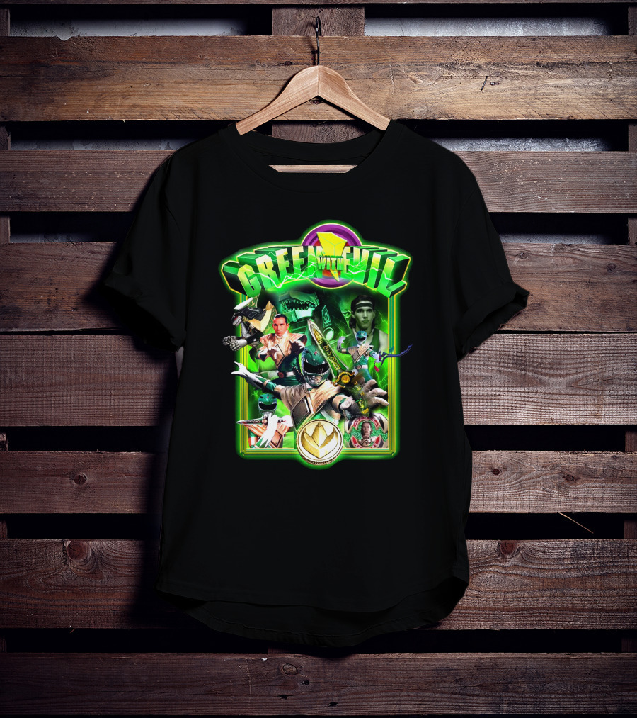 Green With Evil Mighty Morphin Power Rangers Villainous Green Ranger Adventure T-Shirt