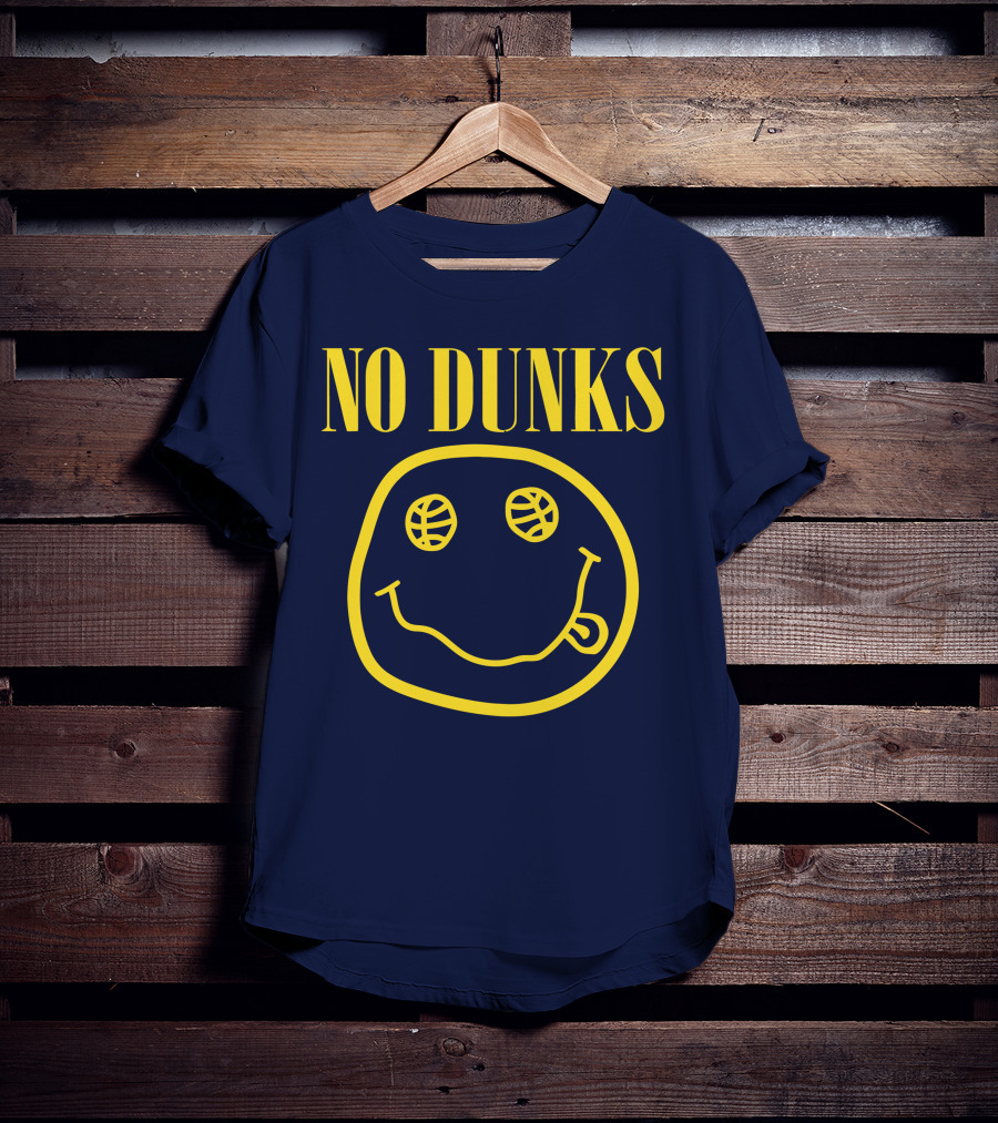 No Dunks Smiley Face Basketball Eyes T-Shirt