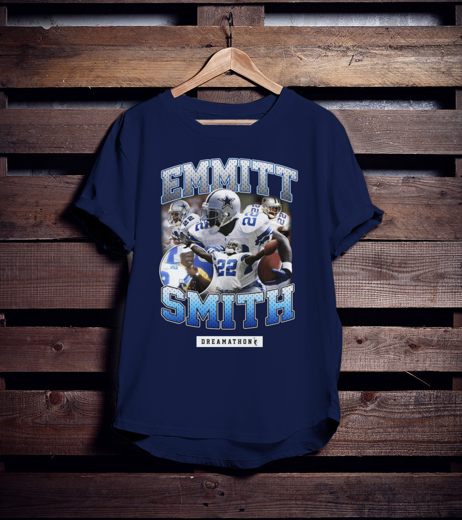 Emmitt Smith Dreamathon Dallas Cowboys Collage T-Shirt