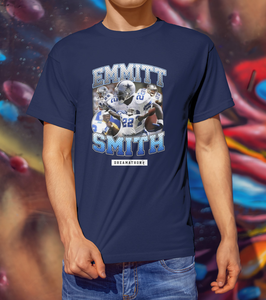 Emmitt Smith Dreamathon Dallas Cowboys Collage T-Shirt