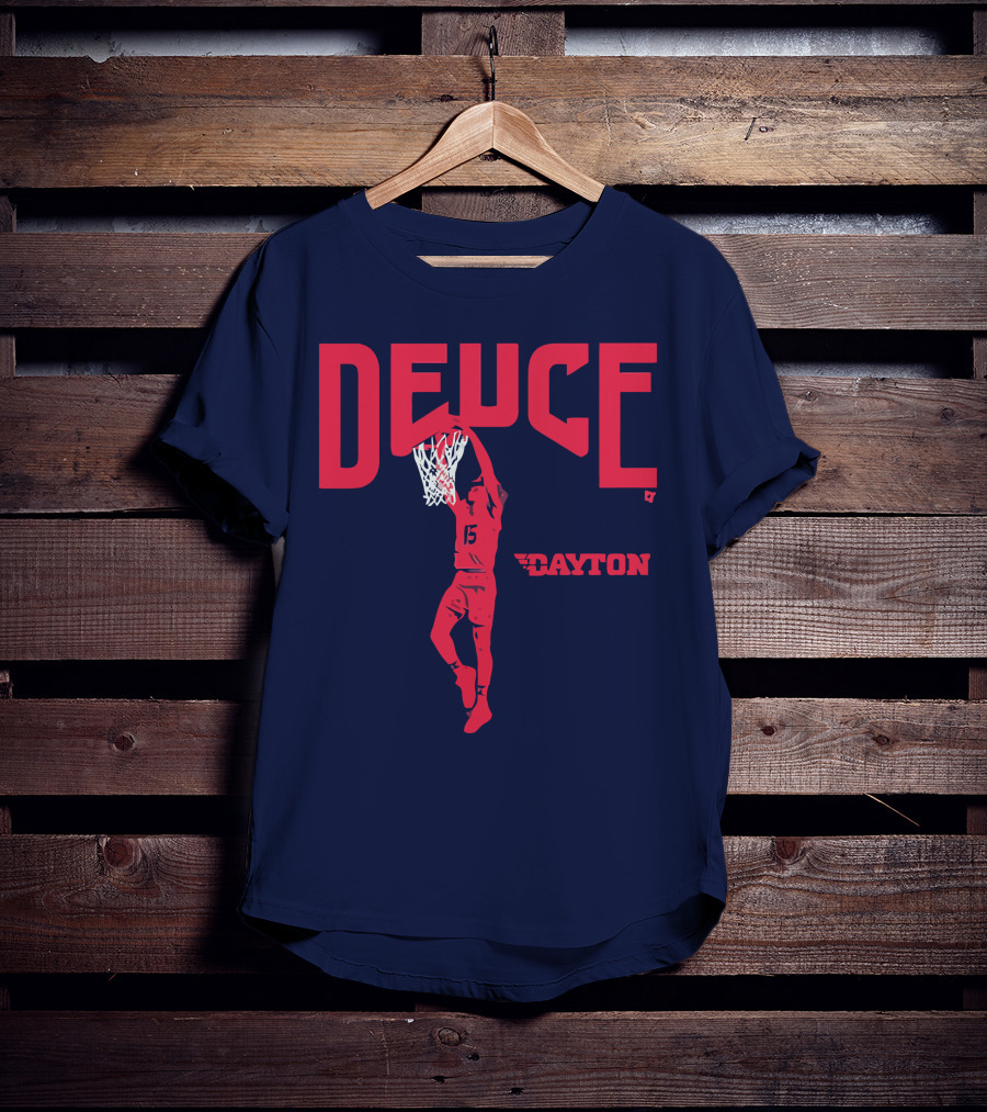 Dayton Basketball Deuce Daron Holmes II Dunking T-Shirt