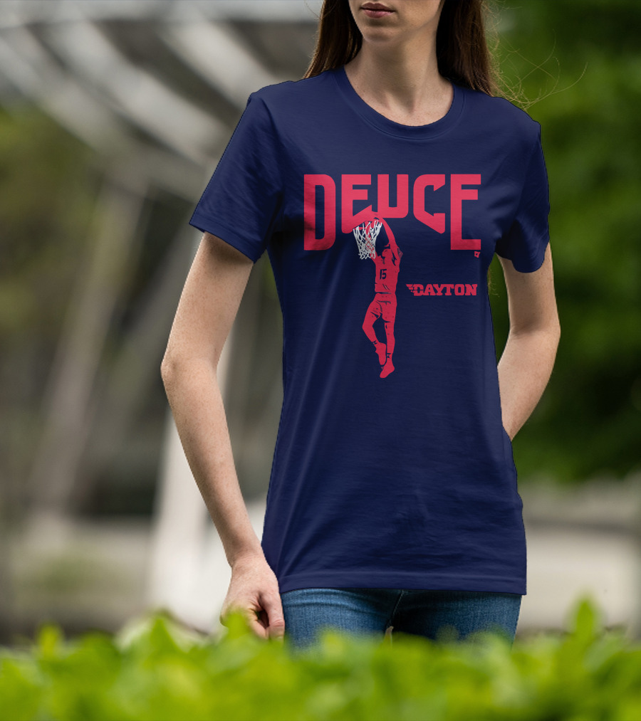 Dayton Basketball Deuce Daron Holmes II Dunking T-Shirt