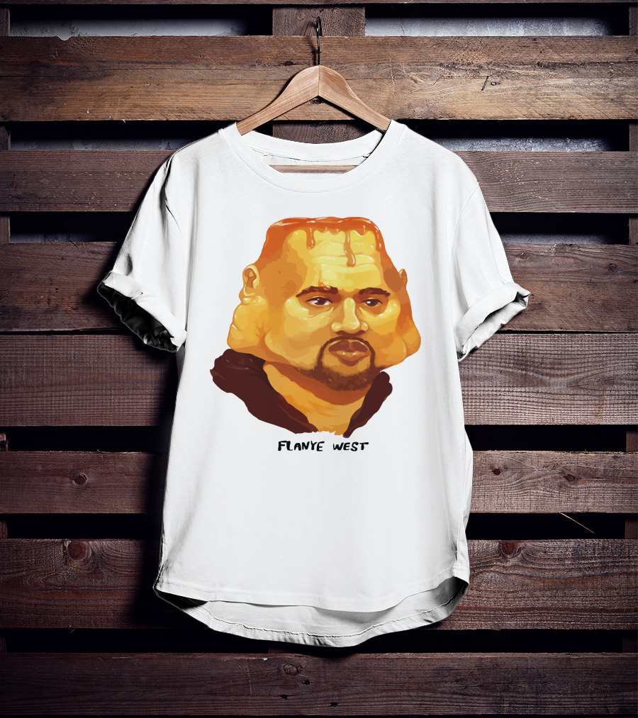 Flanye West Pancake Head Parody Caricature T-Shirt