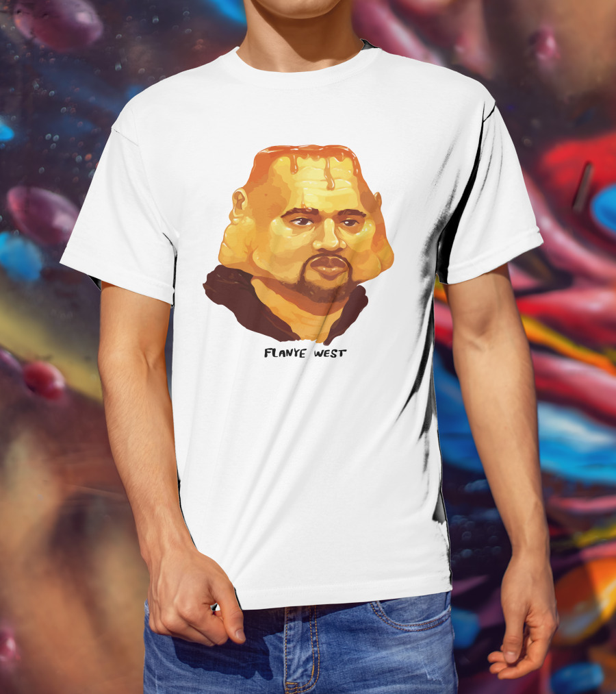 Flanye West Pancake Head Parody Caricature T-Shirt