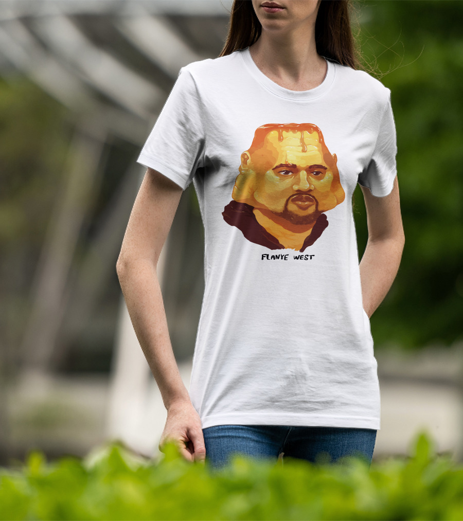 Flanye West Pancake Head Parody Caricature T-Shirt