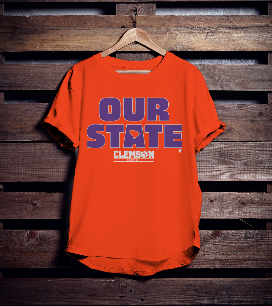 Clemson Baseball Our State South Carolina Outline T-Shirt