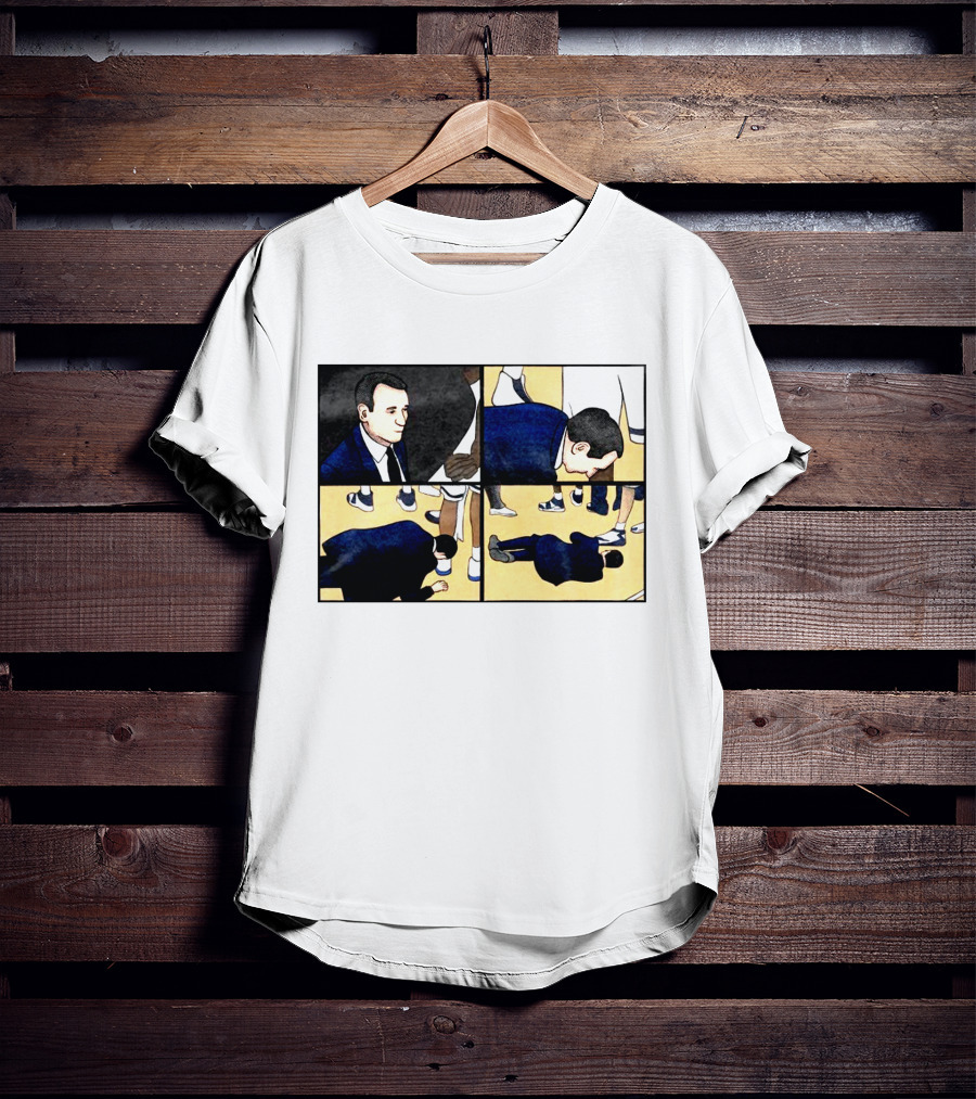 Collapse Basketball Comic Coach On Court Scene T-Shirt