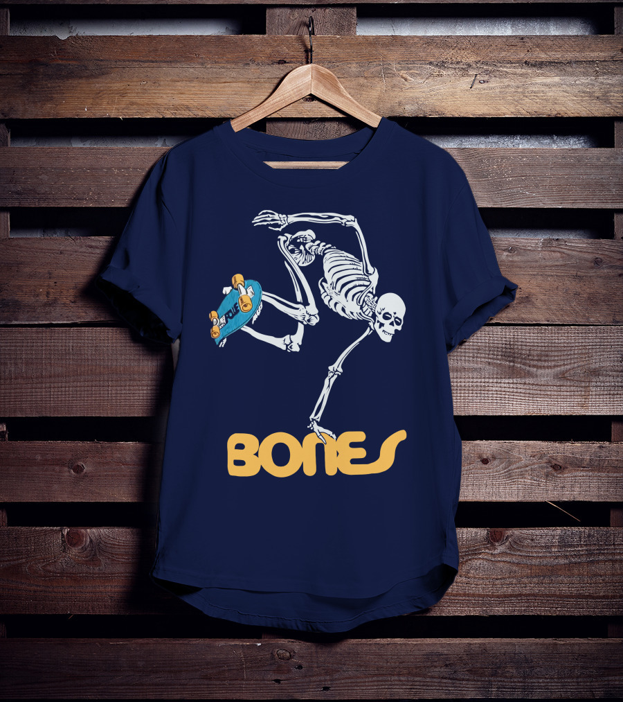 Bones Brigade Skeleton On Skateboard T-Shirt