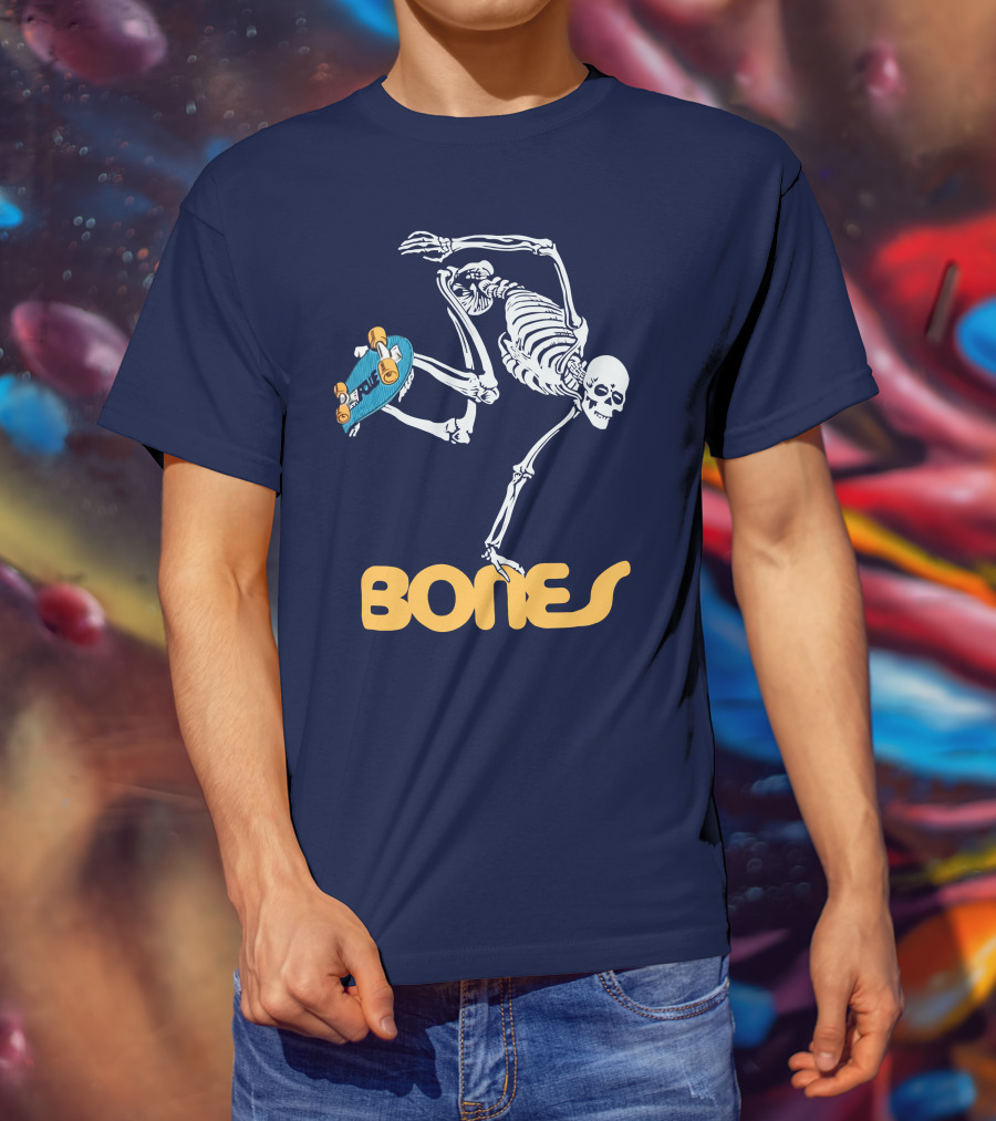 Bones Brigade Skeleton On Skateboard T-Shirt
