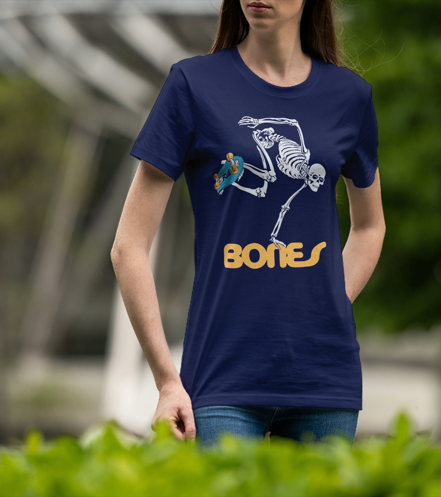 Bones Brigade Skeleton On Skateboard T-Shirt