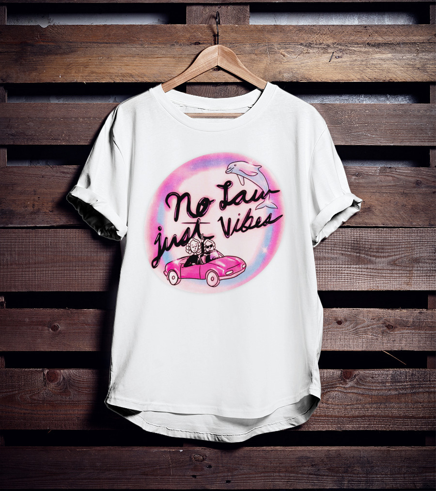 Strict Scrutiny No Law Just Vibes Dolphin Car Adventure T-Shirt