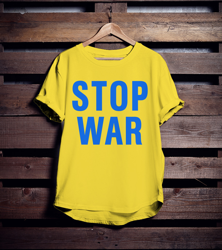 Illia Kovtun Stop War Shirt Bold Blue Typography T-Shirt