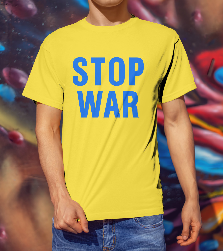 Illia Kovtun Stop War Shirt Bold Blue Typography T-Shirt