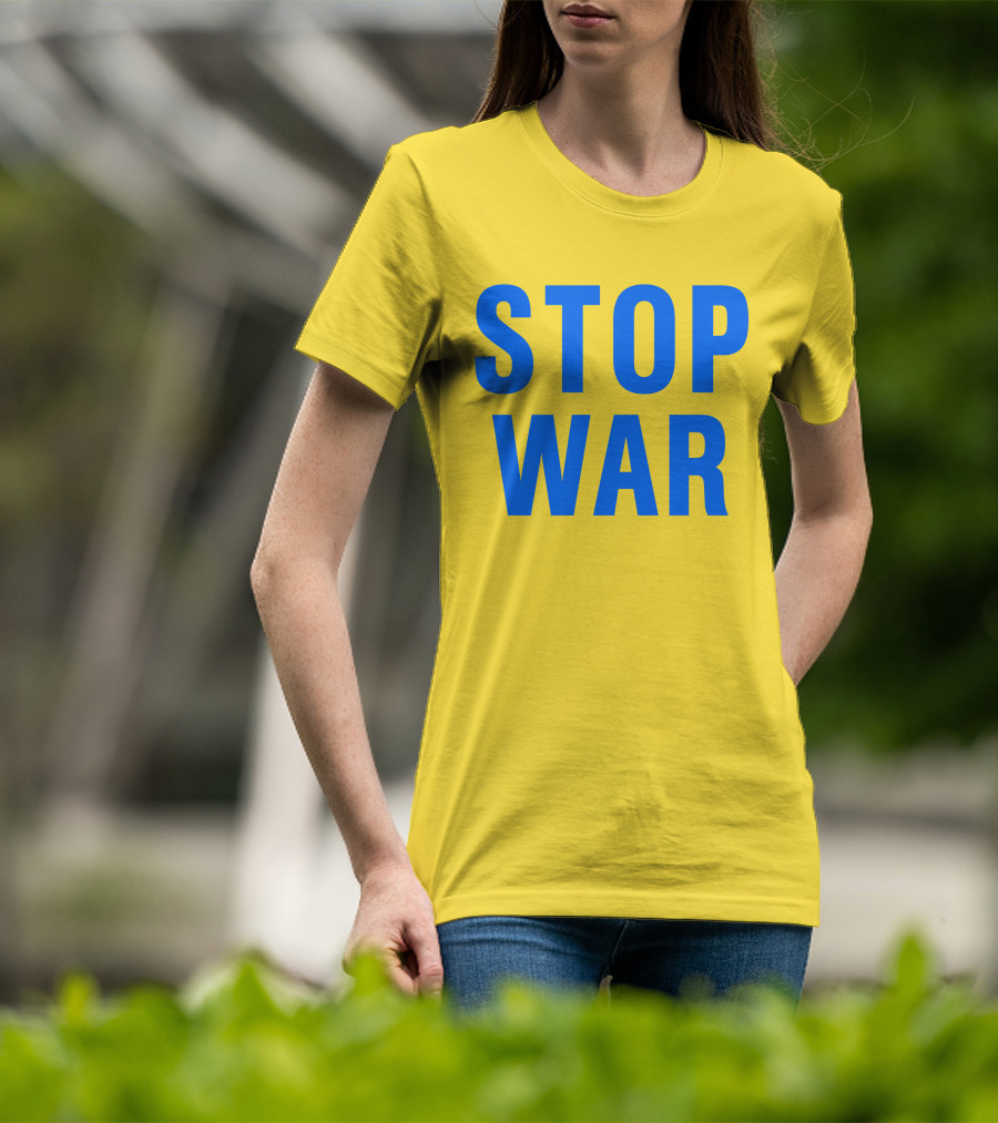 Illia Kovtun Stop War Shirt Bold Blue Typography T-Shirt