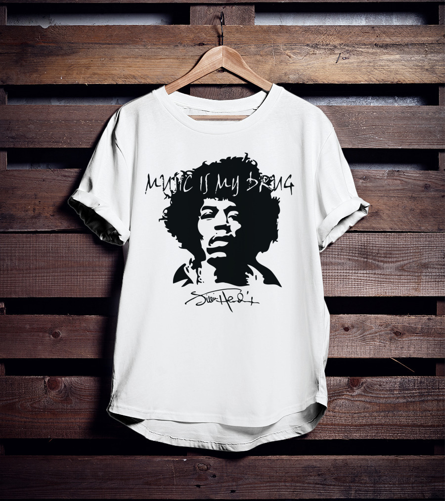 Jimi Hendrix Music Is My Drug Face T-Shirt