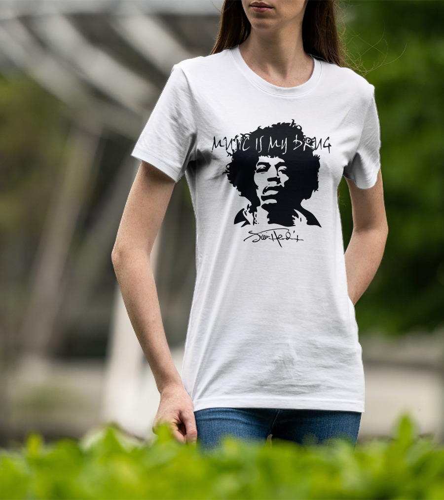 Jimi Hendrix Music Is My Drug Face T-Shirt