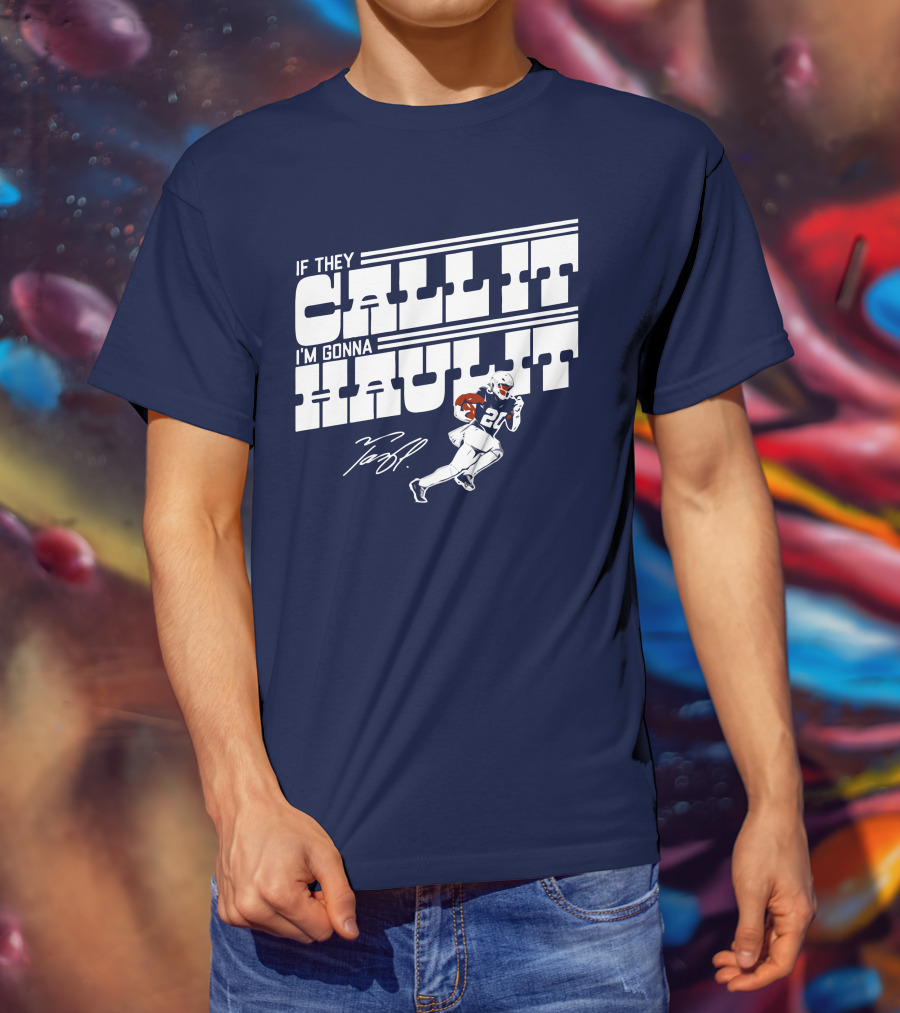 If They Call It I'm Gonna Haul It Tony Pollard 20 Football Player Signature T-Shirt